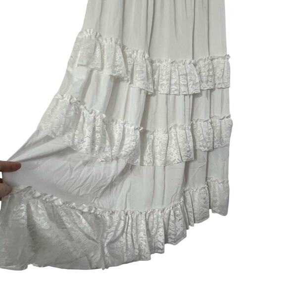 Jerry T New York Tiered Lace Ruffle Midi Skirt Boho Size XL - Picture 5 of 11